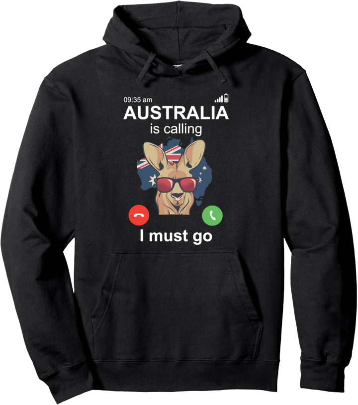 Australia is calling | I must go - Australien Känguru Pullover Hoodie