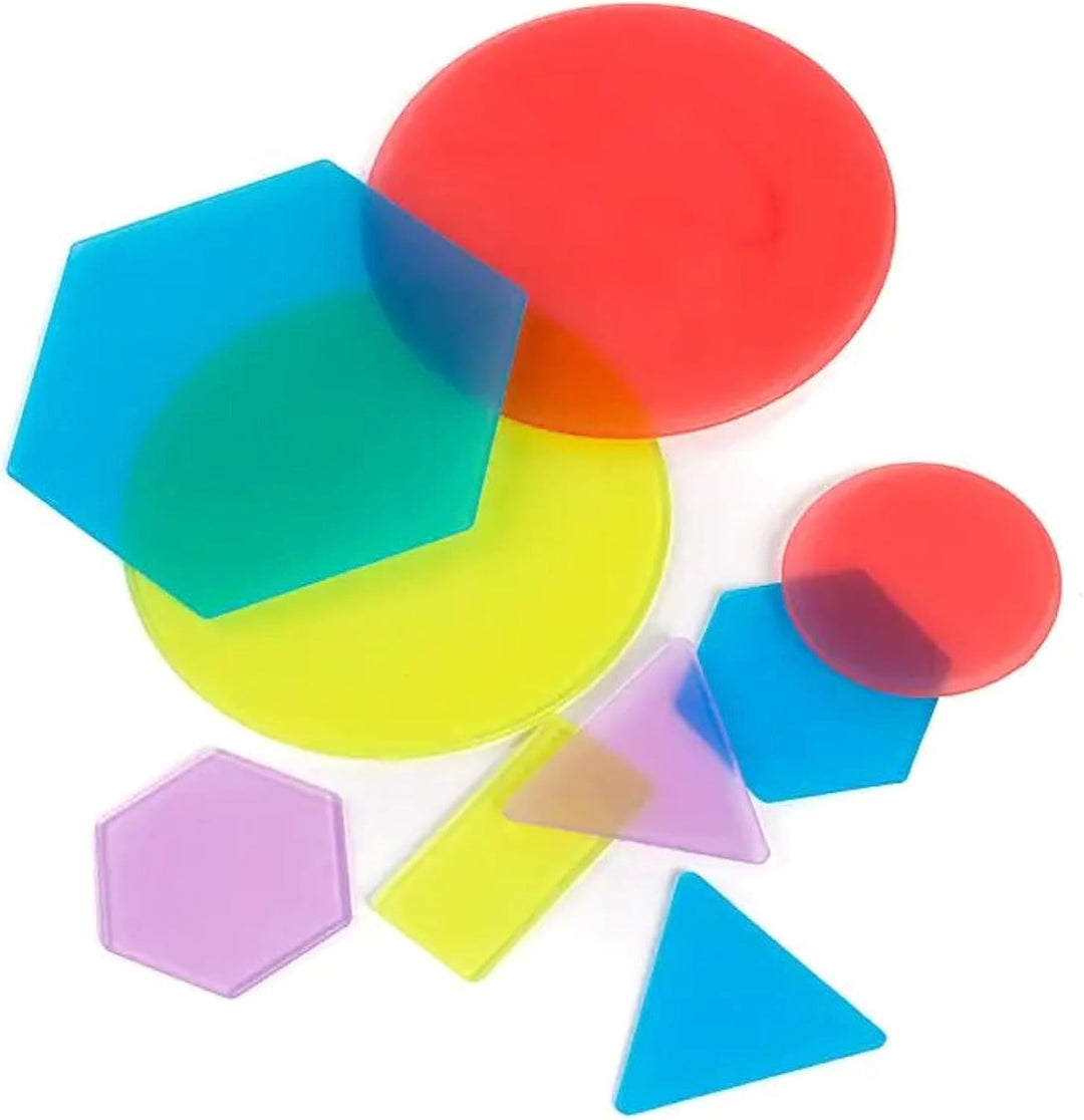 Miniland Translucent Geometry Shapes, Geometrische Legeformen für Leuchttische