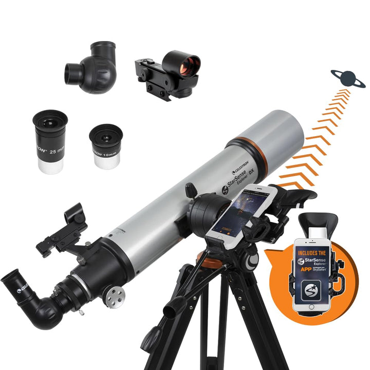 Celestron 22460 StarSense Explorer DX 102AZ Smartphone App-fähiges Refraktor-Teleskop, kompatibel mi