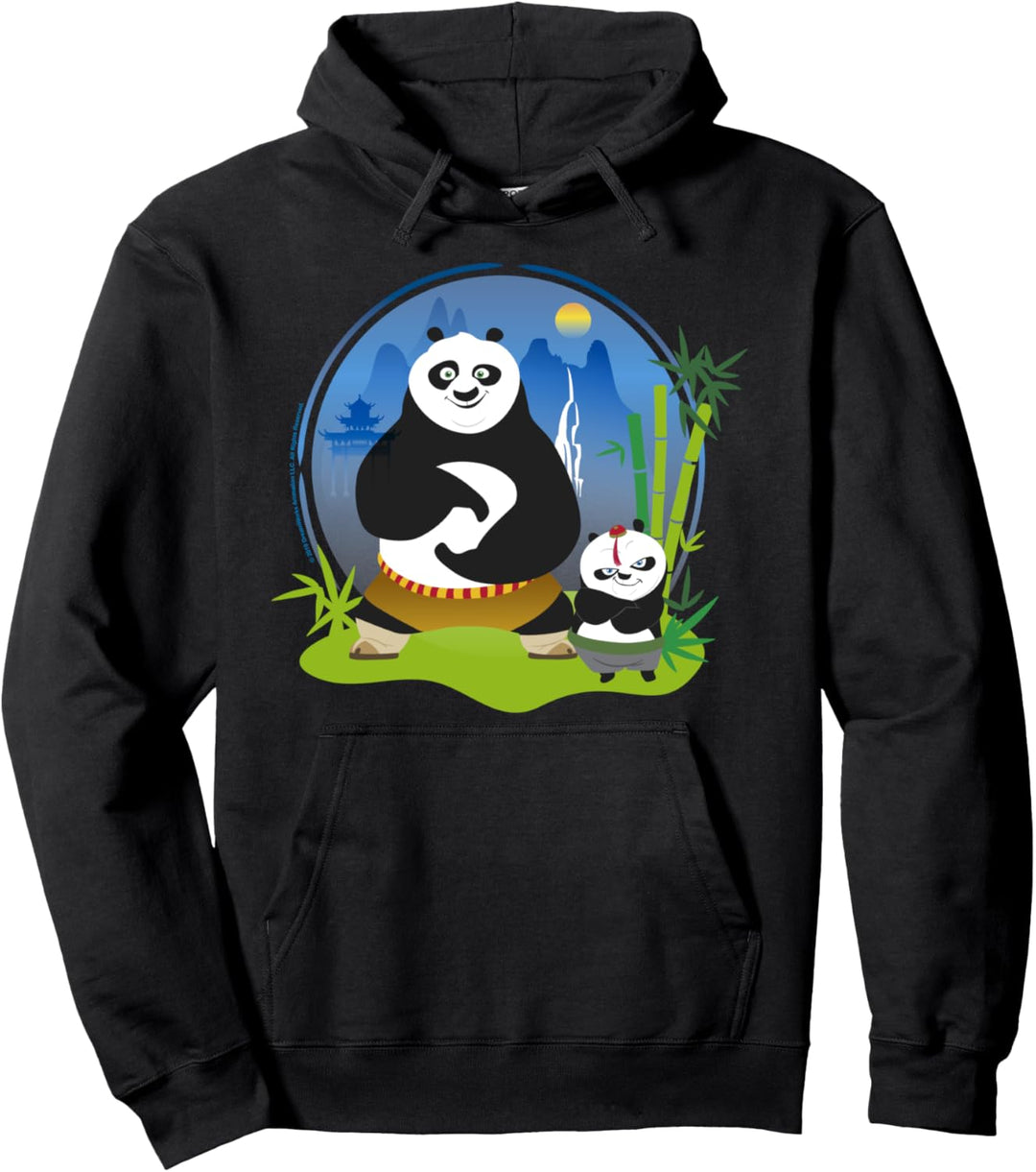 Kung Fu Panda Po And Bao Circle Portrait Pullover Hoodie