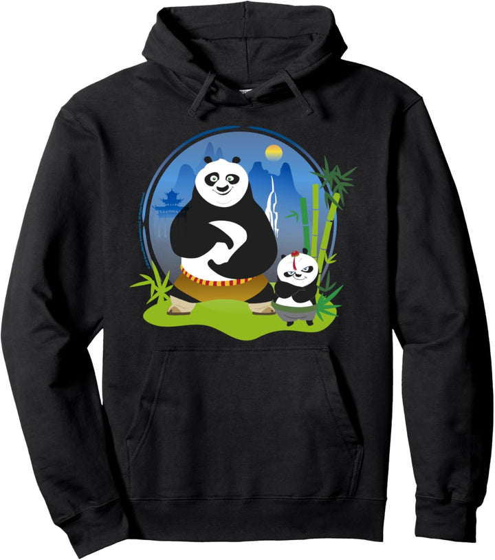 Kung Fu Panda Po And Bao Circle Portrait Pullover Hoodie