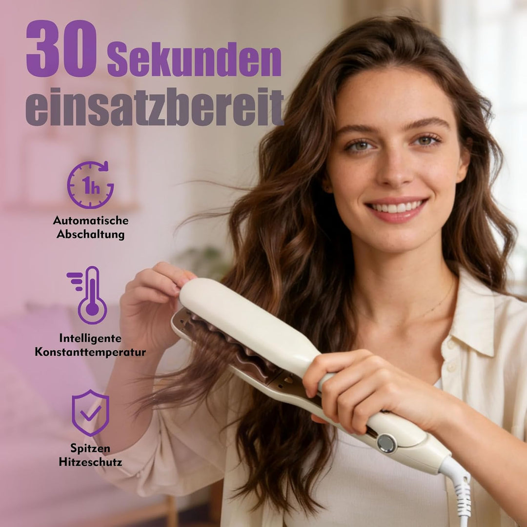 Kabelloses Glätteisen 2-in-1 mit Powerbank-Funktion, 5000mAh Akku, 30S Sekunden Schnellaufheizung, 1