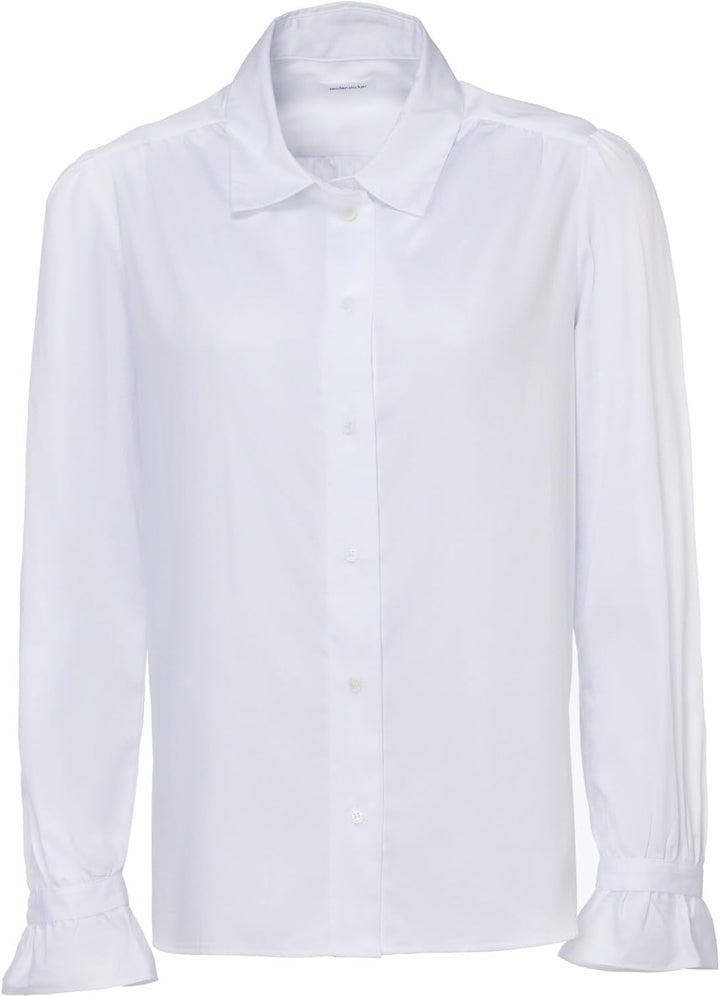 Seidensticker Damen Regular Fit Langarm Bluse 42 Weiss, 42 Weiss