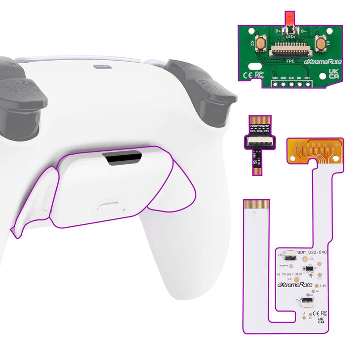 eXtremeRate Programmierbares Rise Remap Kit für ps5 Controller BDM-030/040, Remap Platine & Rückseit