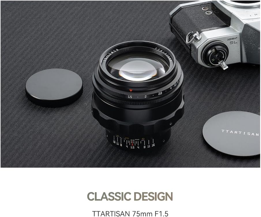 TTARTISAN 75mm f1.5 Swirly Bokeh Objektiv, manuelles Vollformat-Objektiv mit grosser Blende für M42-