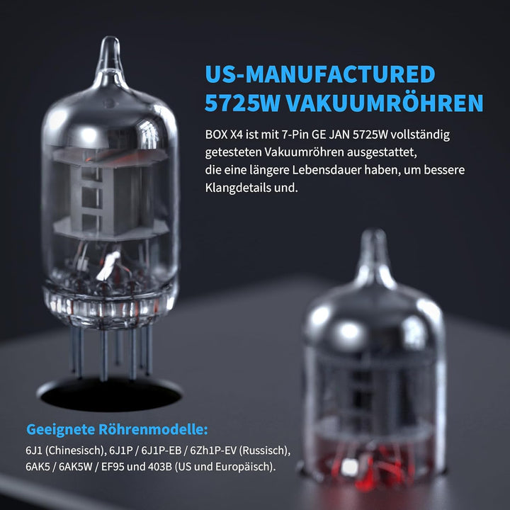 Fosi Audio X4 HiFi Phono Röhren Vorverstärker, Hi-Fi Röhrenvorverstärker Kopfhörerverstärker, JAN 56