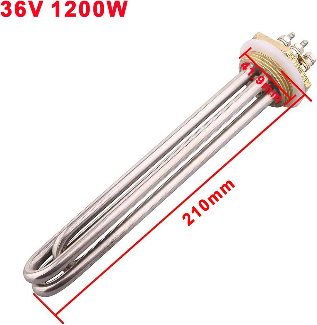 DERNORD 36V Water Heater Element 1200 Watt 1.25Inch Copper Flange Heating Element Spare Part…