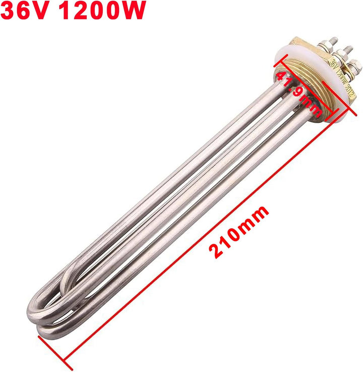 DERNORD 36V Water Heater Element 1200 Watt 1.25Inch Copper Flange Heating Element Spare Part…