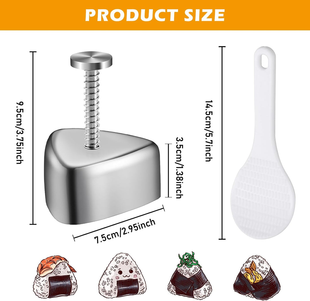 2 Stück Onigiri Form Sushi Maker Sushi Form Mold Edelstahl Dreieck Reisbällchen Maker Reisform DIY W