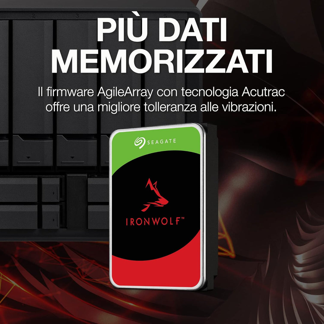 Seagate IronWolf 2 TB interne Festplatte NAS HDD, 3.5 Zoll, 5400 U/Min, CMR, 64 MB Cache, SATA 6 GB/