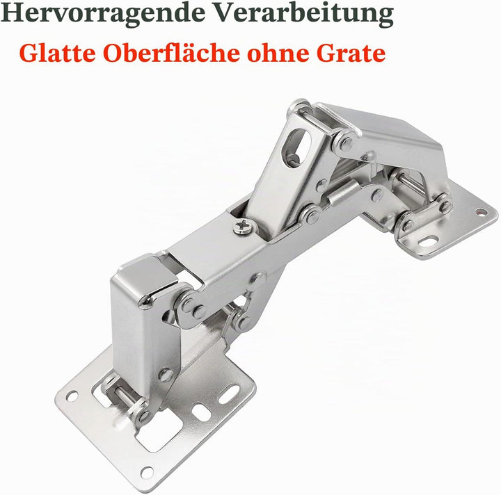 Qrity 4 Stück Scharniere 170° Möbelscharnier Soft Close Türscharniere Hydraulische Sanftes Schliesse