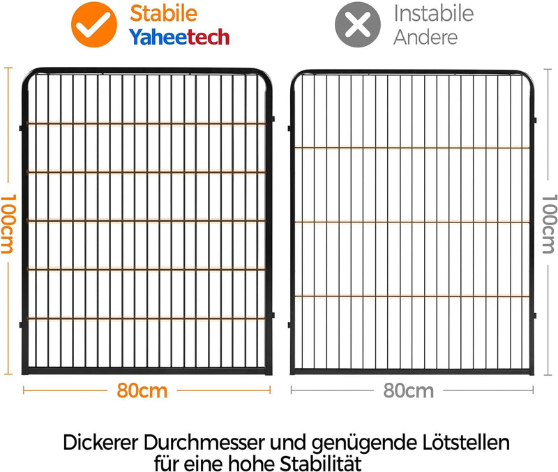 Yaheetech 16 eckig Welpenauslauf Welpenlaufstall Freigehege Welpenzaun Gehege mit 2 Türen je Panel 8