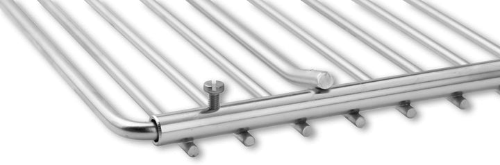 DEOS Edelstahl Grillrost Verstellbar 50-60 x 30 cm - Flexibler Rost für Kamine & Feuerschale - Einst
