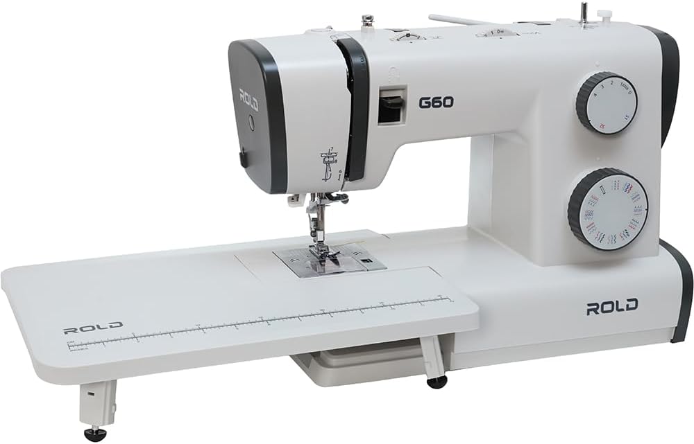 ROLD G60 Elektrische Nähmaschine – 32 Nähprogramme mit Anschiebetisch | Für Jeans, Jersey, Baumwolle