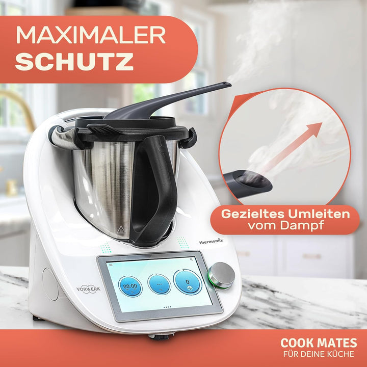 COOK MATES Dampfumleiter für Thermomix TM5 TM6 | EXTRA LANG | Dampfableiter für Hängeschränke Schutz