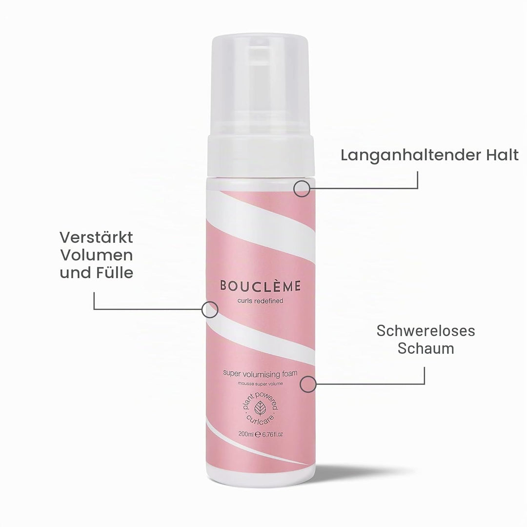 Bouclème - Super Volumizing Foam - Stylingschaum für lockiges Haar - 98% natürlich gewonnene Inhalts