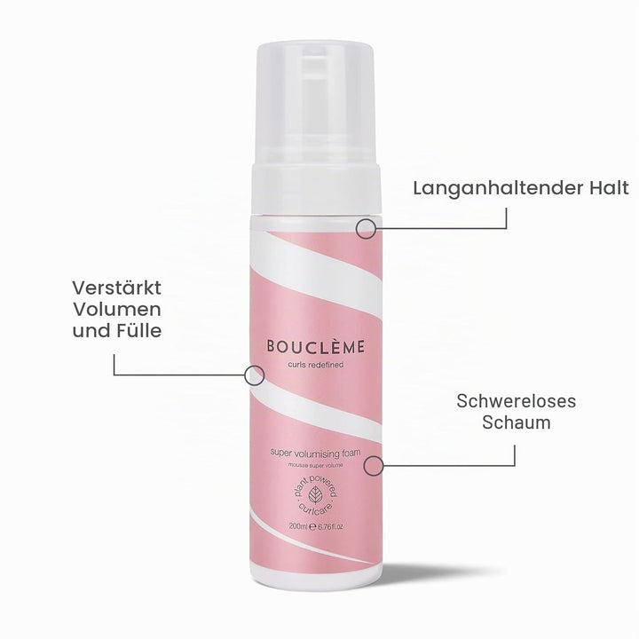 Bouclème - Super Volumizing Foam - Stylingschaum für lockiges Haar - 98% natürlich gewonnene Inhalts