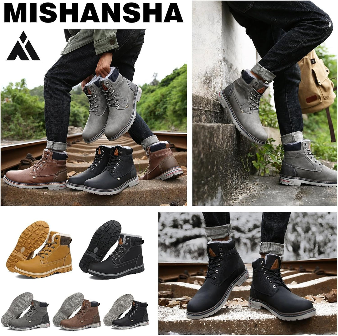 Mishansha Unisex Winterschuhe Herren Warme Gefütterte Winterstiefel Damen Wasserabweisend Wanderschu