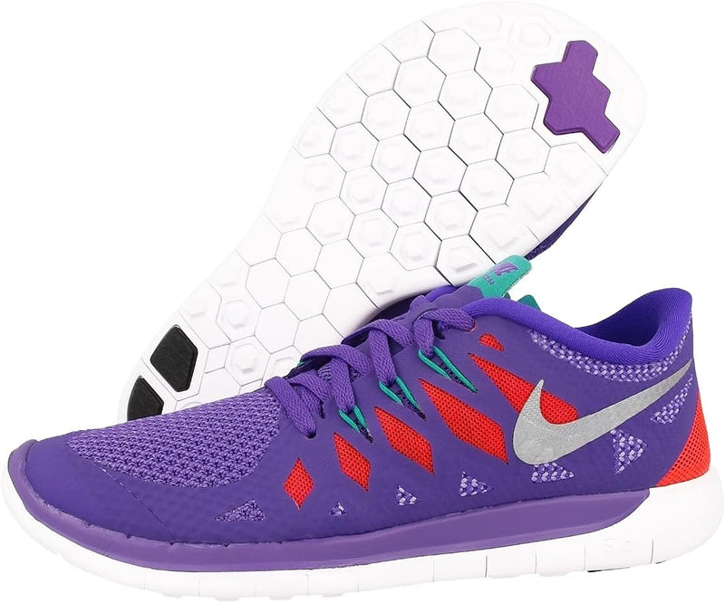 Nike Free 5.0 Mädchen Laufschuhe 36 EU Violett Silber Orange Grün Purple Venom Metallic Silver Orang