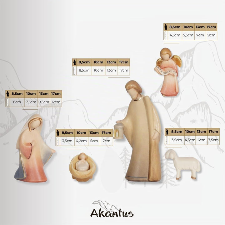 Akantus Krippe Leonardo Krippenfiguren: 8er Set (8,5 cm, bemalt), 8,5 cm