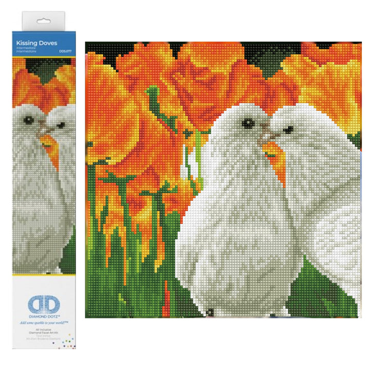 DIAMOND DOTZ DD5.077 - Original 5D Diamond Painting Set Küssende Tauben, Kreativset mit 11.236 Diama