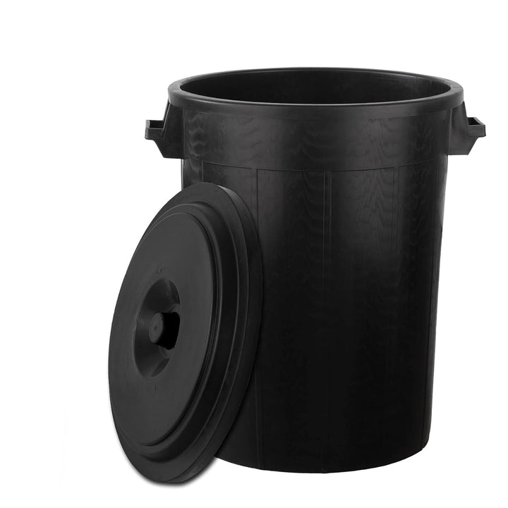 Universaltonne 100 Liter Deckel 2 Tragegriffen Allzweck Tonne Schwarz (100 Liter Tonne mit