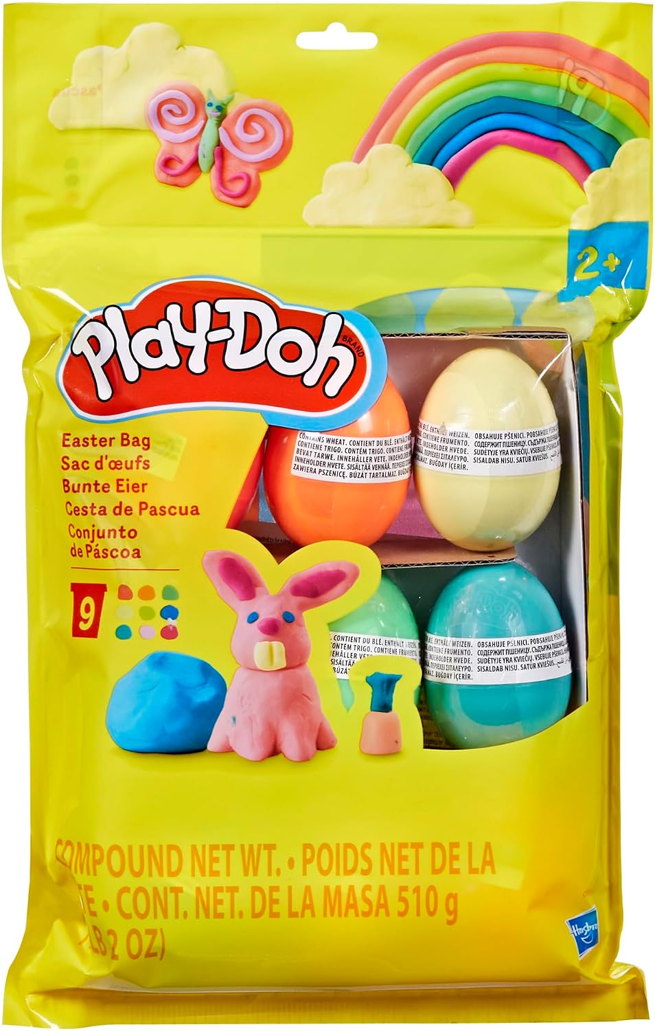 Play-Doh Bunte Eier, 9 Eier (je 56 g) in 9 verschiedenen Farben, als Ostergeschenk, Mitbringsel auf
