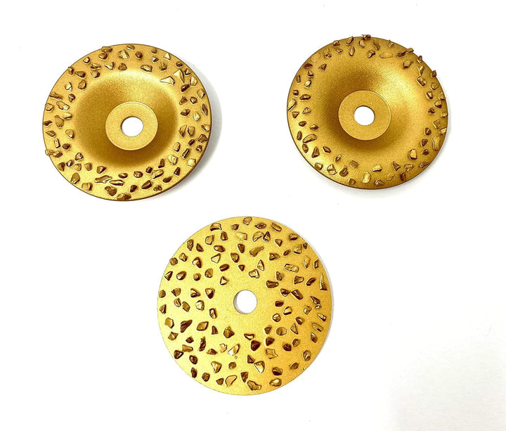 WELLERWERKZEUGE | 3er Set Raspelscheibe Schleifscheibe 76x10 Holz Hufbearbeitung für mini akku Winke