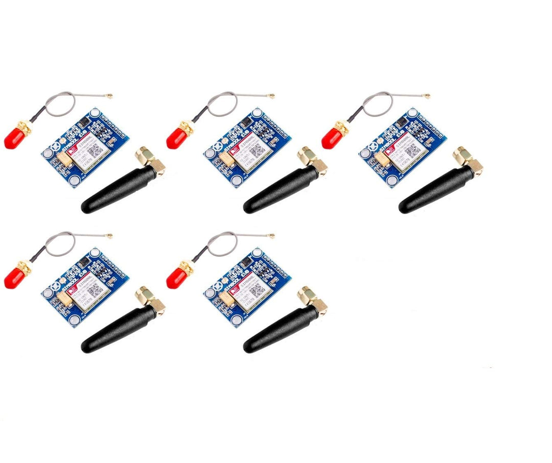 TECNOULAB 5 Stück SIM800L V2.0 5V Quad Band GSM GPRS Wireless mit Antennenkabelkappe