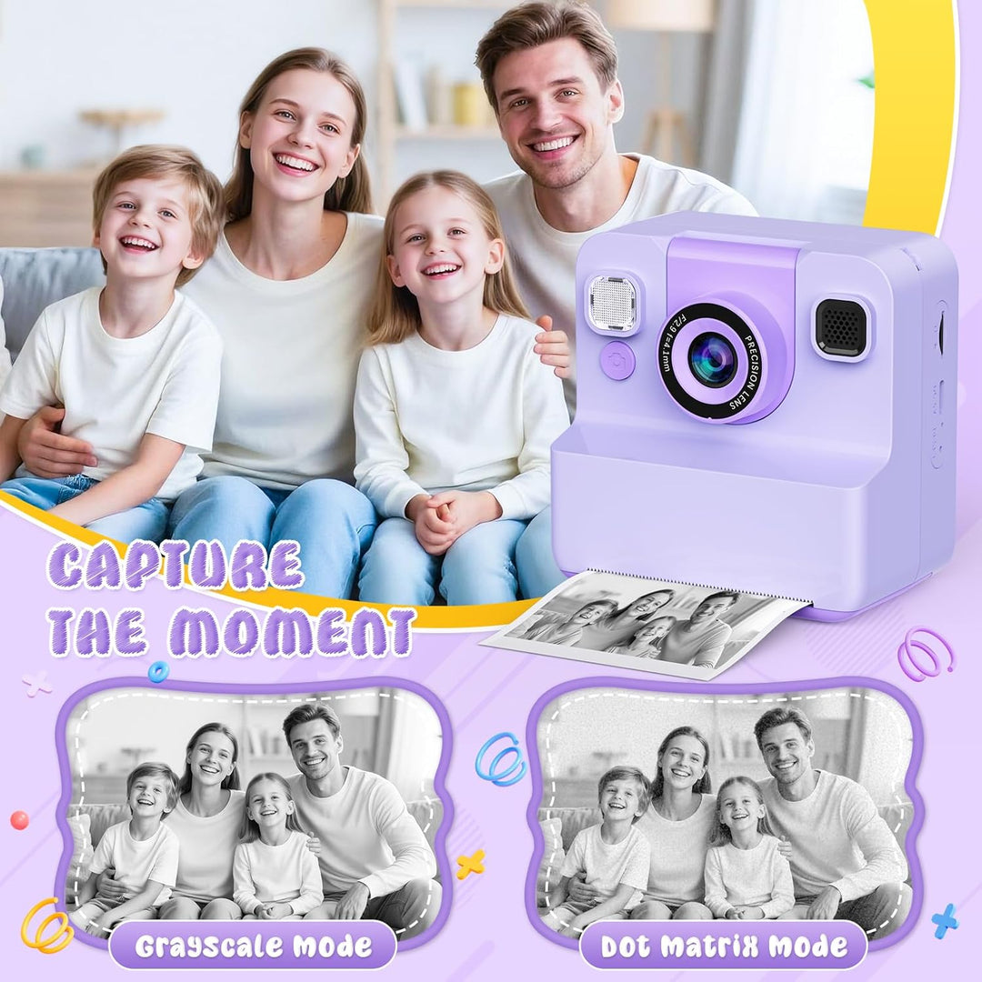 Sofortbildkamera Kinder Kamera,Spielzeug ab 3-6 Jahren 2.4" HD Bildschirm Kinderkamera mit 32 GB Ges