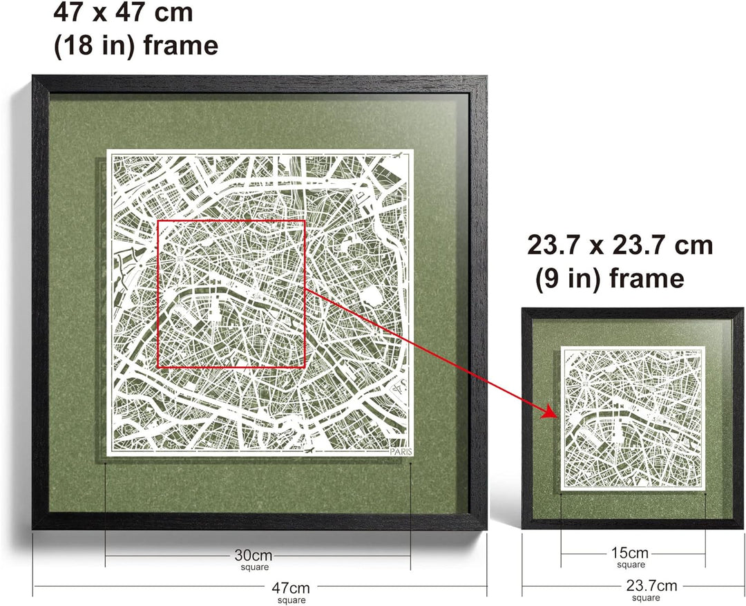 O3 DESIGN STUDIO - Marco de Papel para mapas, 22,8 x 22,8 cm, en Caja de Regalo, Fondo, autocambiant