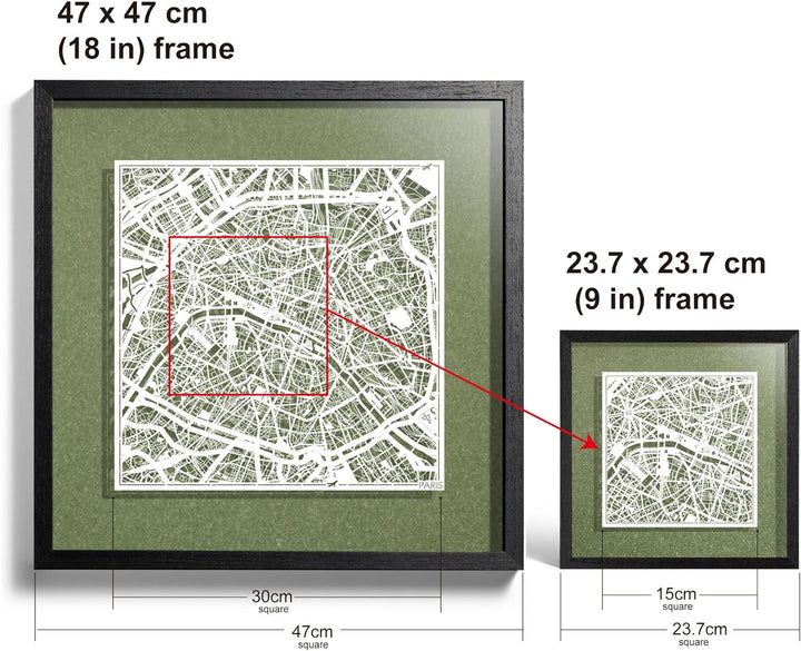 O3 DESIGN STUDIO - Marco de Papel para mapas, 22,8 x 22,8 cm, en Caja de Regalo, Fondo, autocambiant