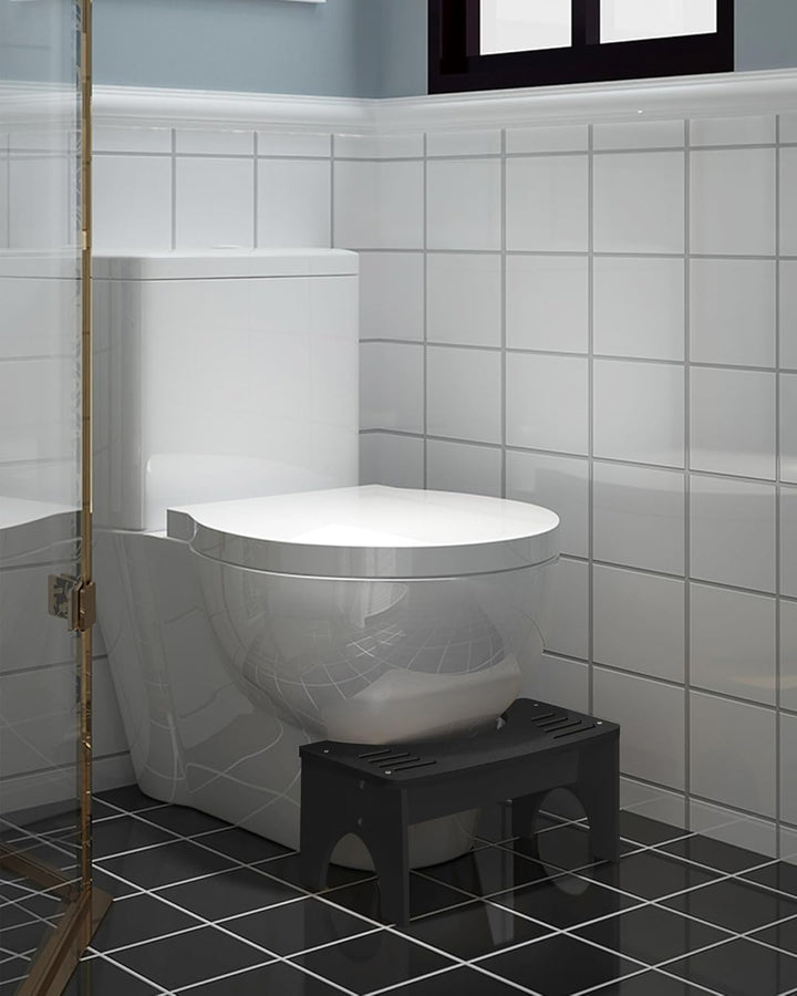 RayLove Toilettenhocker, WC Trittbrett aus Holz mit Anti Rutsch Pads, 35 Grad strapazierfähiger C-fö