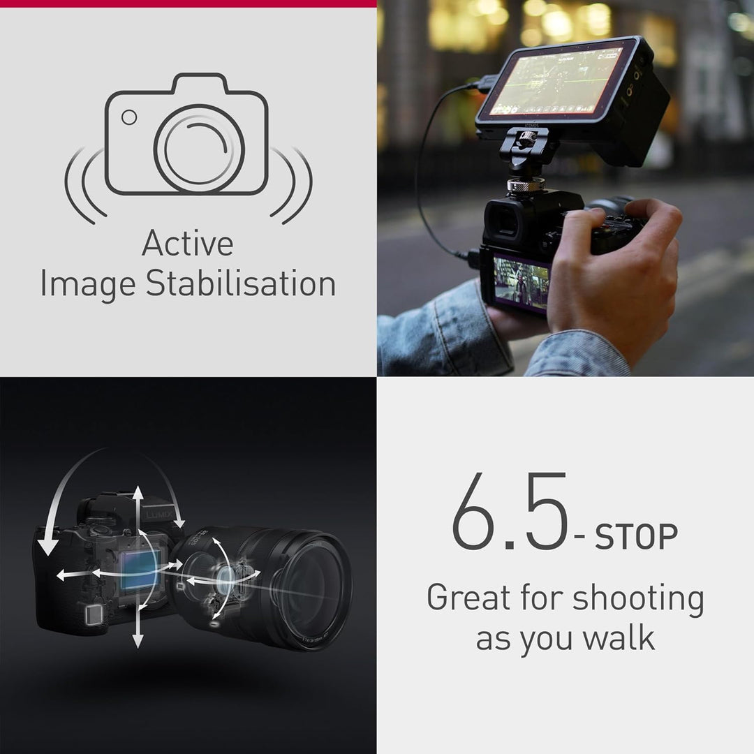Panasonic LUMIX DC-S5 II Spiegelloses Vollformatkamera mit 20–60 mm F3,5–5,6 Objektiv, 4K 60p und 6K