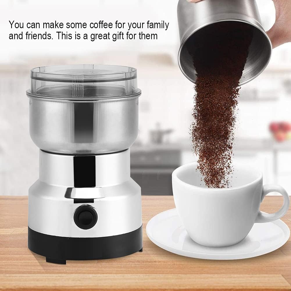 Kaffeemühle Elektrisch, Kaffeebohnen aus Edelstahl Getreide Mühle Kaffeemühle und Gewürzmühle mit Ed