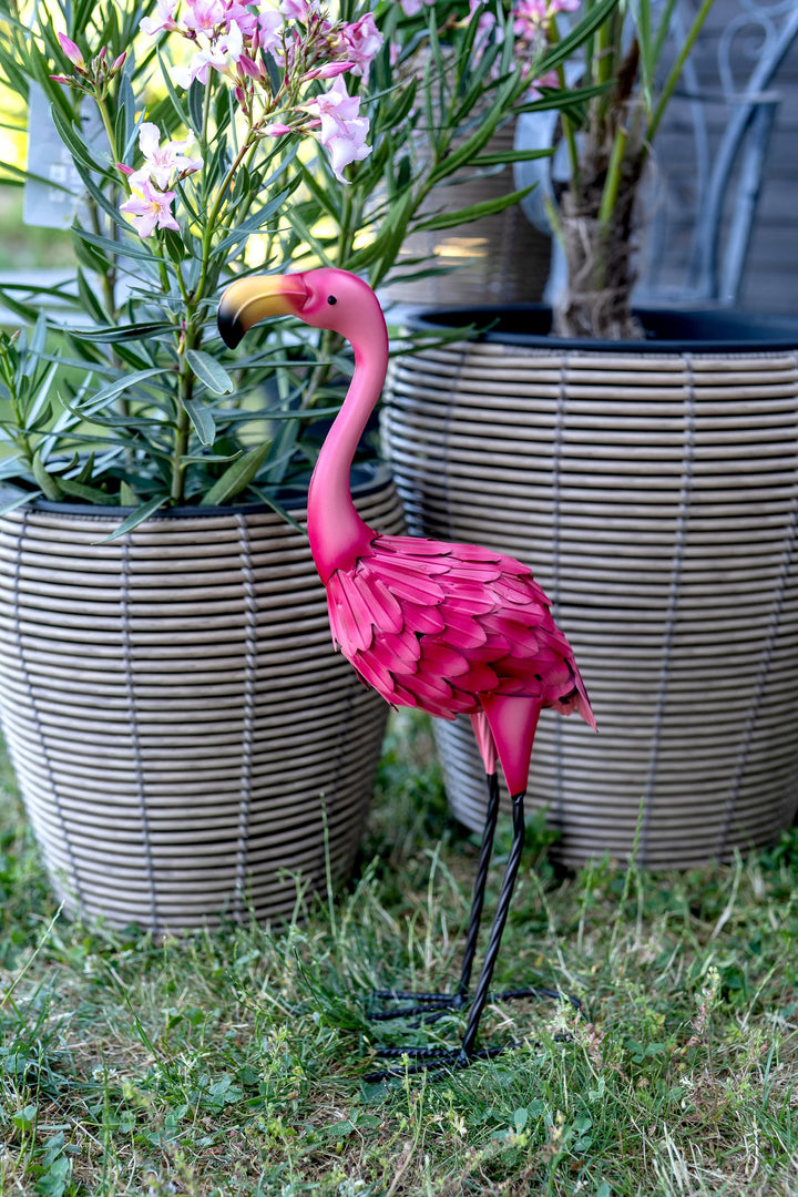 DARO DEKO Metall-Figur Flamingo 1 Stück - L - 22 x 54cm, 1 Stück - L - 22 X 54cm