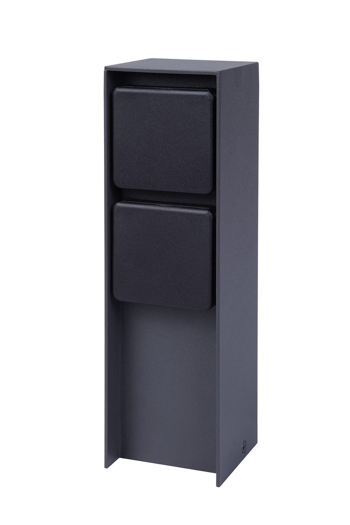 Bold 19523 Abano Aussen-Steckdose-Garten (Steckdosen-Säule) mit 2-Fach Stecker in Anthrazit (IP44 Ou