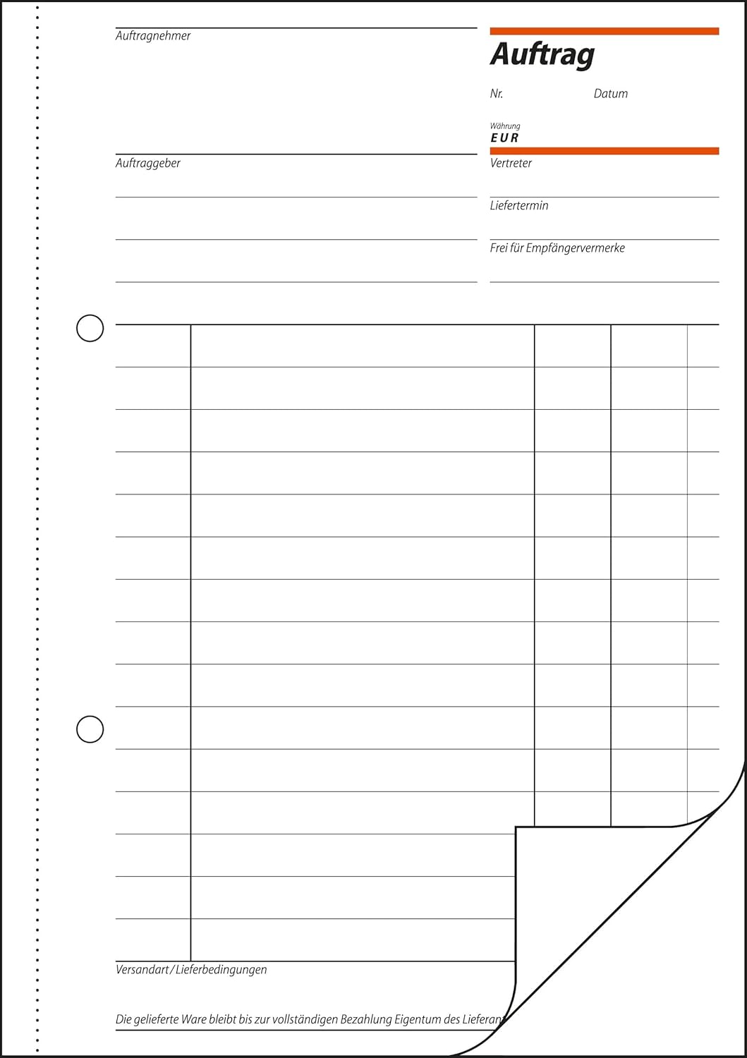 SIGEL AU525/10 Auftragsbuch A5, 2x50 Blatt, 10er Pack 10 Stück, 10 Stück