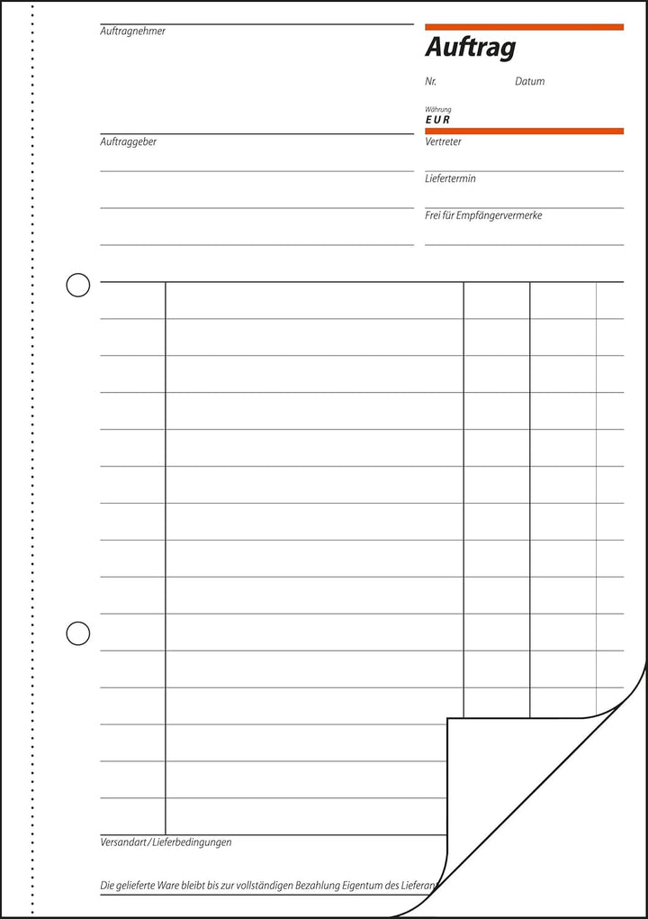 SIGEL AU525/10 Auftragsbuch A5, 2x50 Blatt, 10er Pack 10 Stück, 10 Stück