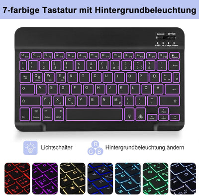 LAMA Samsung Galaxy Tab S6 Lite Hülle mit Tastatur-Deutsches QWERTZ Layout, Kabellose Tastatur Hülle