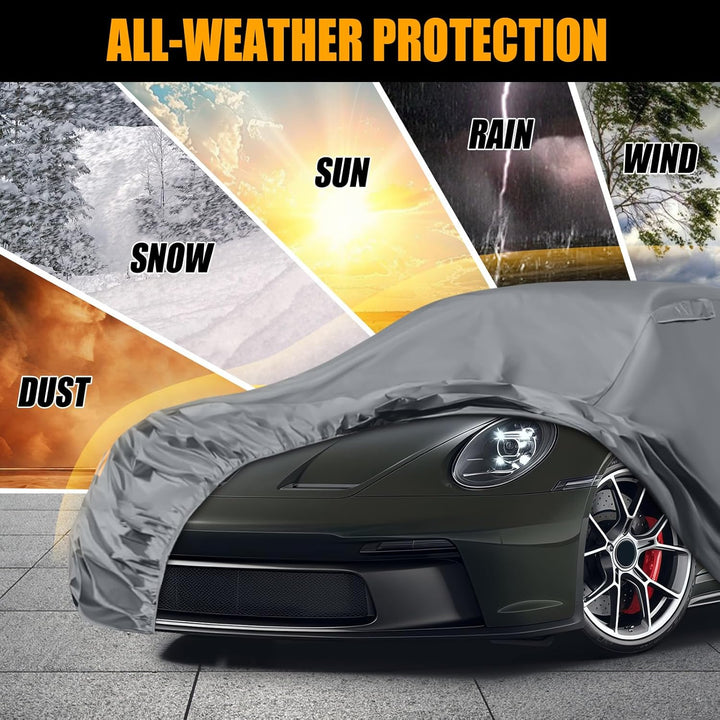 Autoabdeckung Wasserdicht für 1998-2025 Porsche 911 (991/992/996/997 Serie), Vollgarage Autoplane Au