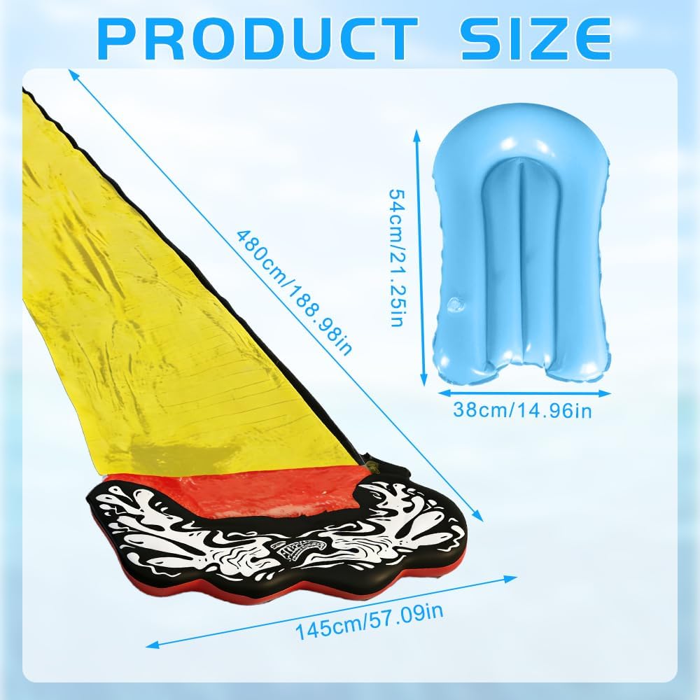Gobesty Wasserrutsche Garten 188in x 27in, Single Wasser Slide Rutschbahn, rutschbahn Outdoor Wasser