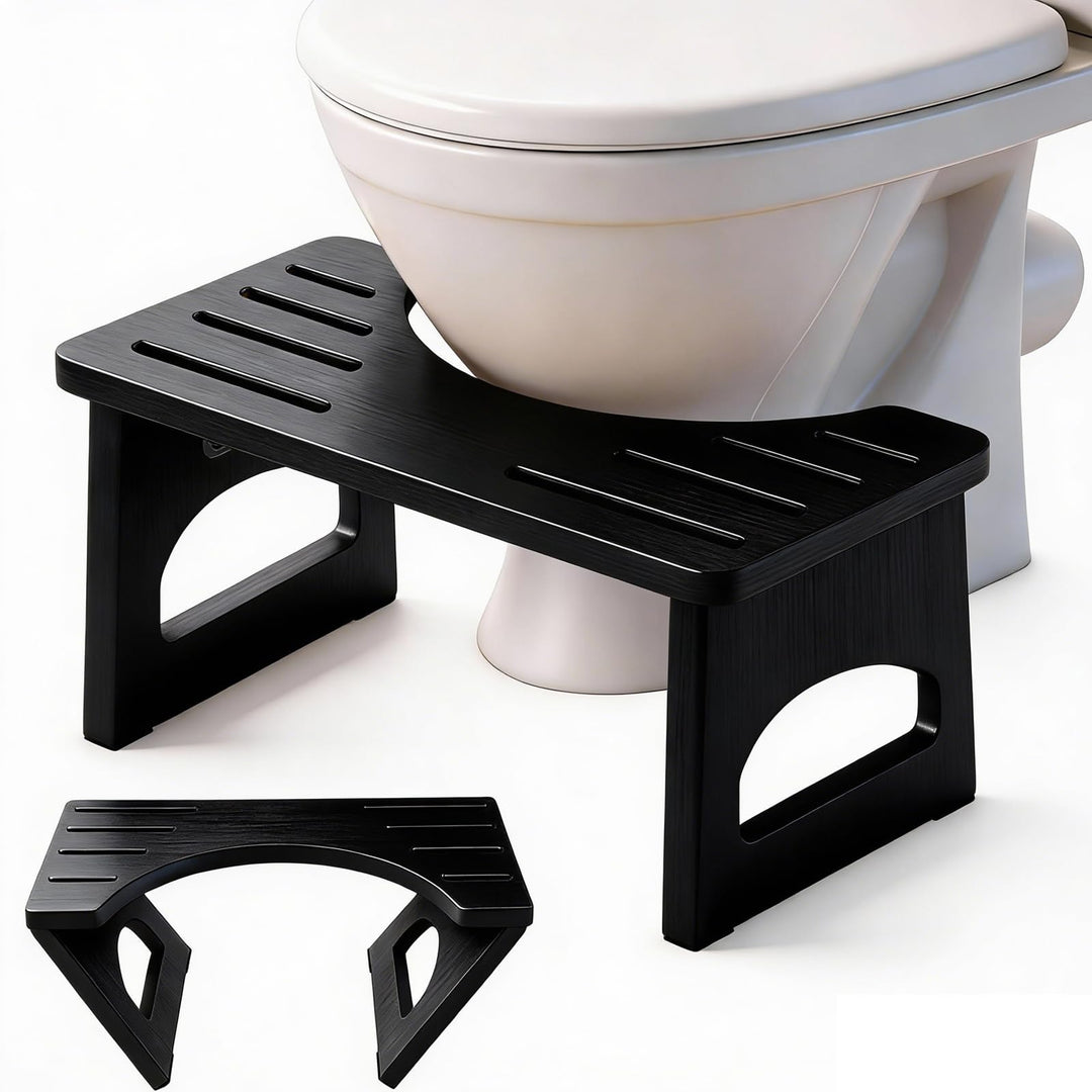 RayLove Physiologischer Toilettenhocker aus Holz, Klappbarer Toilettenhocker aus Holz, 35 Grad strap