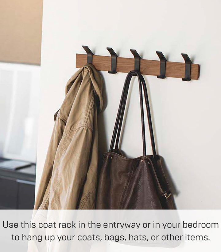 Wall coat rack - Rin - brown Schwarz, Schwarz