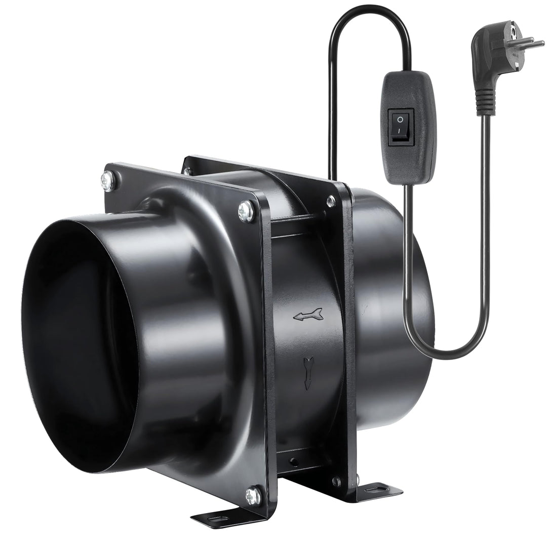 Moonjor 100mm Axial Rohrventilator, 119m³/h Abluftventilator Kanalventilator mit Ein-Aus Schalter fü