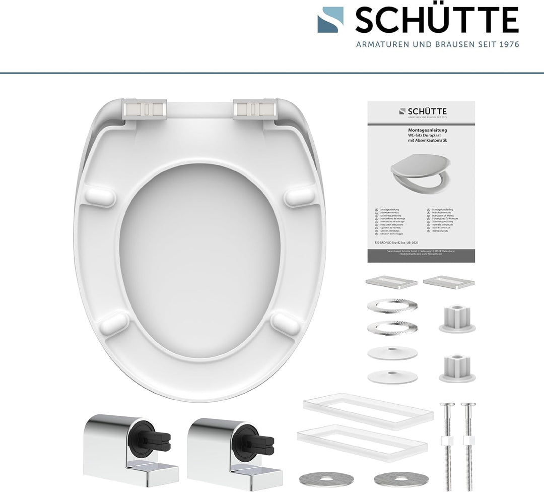 SCHÜTTE WC-Sitz LEUCHTTURM mit Absenkautomatik aus Duroplast, hochwertiger Toilettendeckel mit 175kg