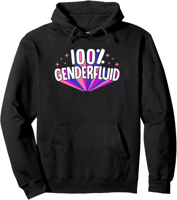 100 Percent Genderfluid Nonbinary Genderqueer Pride Stuff Pullover Hoodie
