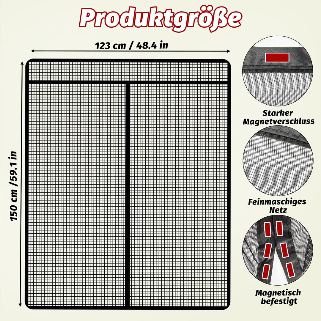 Magnetic Mosquito Net Compatible with VW Bus T5 T6 for Sliding Door, Car Fly Screen with Insect Prot