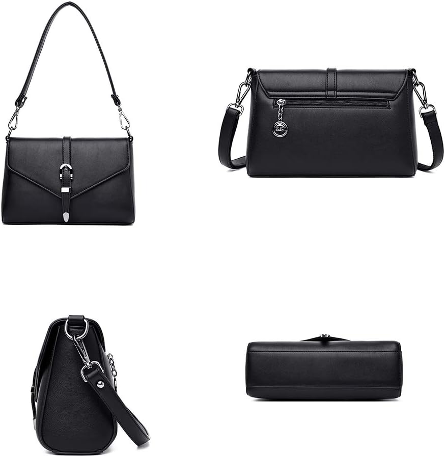 Coolives Damen Umhängetasche aus PU-Leder Kleine Schultertasche Elegant Handtasche Tasche für Dame E