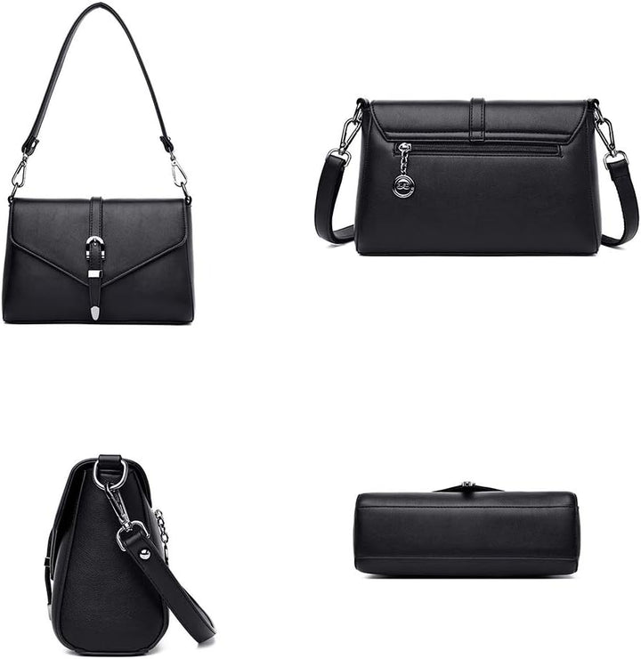 Coolives Damen Umhängetasche aus PU-Leder Kleine Schultertasche Elegant Handtasche Tasche für Dame E